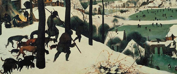 bruegel cacciatori neve